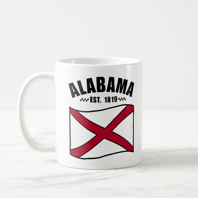 Caneca De Café bandeira do Alabama EUA (Esquerda)