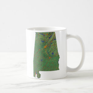 Caneca De Café Bandeira do Alabama + Mug de Mapa