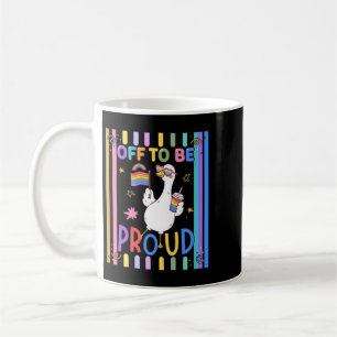 Caneca De Café Bandeira do Arco-íris do Ganso Orgulhoso Celebraçã