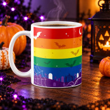 Bandeira do Arco-íris LGBTQ Assustadora no Cemitér