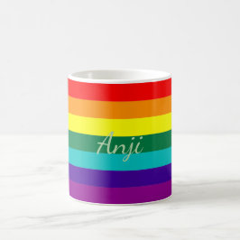 Caneca De Café Bandeira do Arco-íris Personalizada do Mês do Orgu