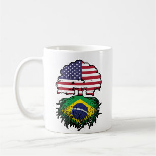 Caneca De Café Bandeira do Brasil: Árvore Americana