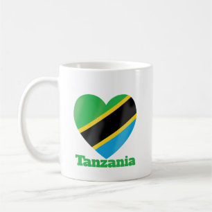Caneca De Café Bandeira do Coração da Tanzânia