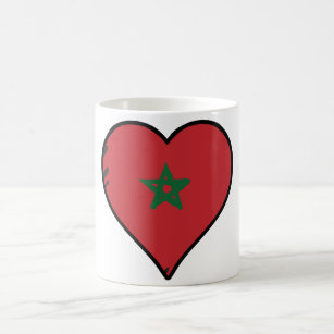 Caneca De Café Bandeira do Coração do Marrocos