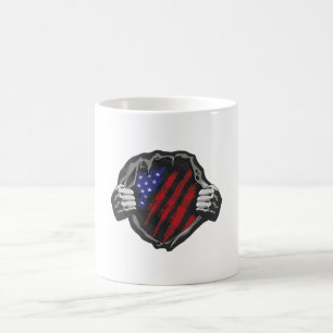 Caneca De Café Bandeira do Costume de Super Herói dos EUA