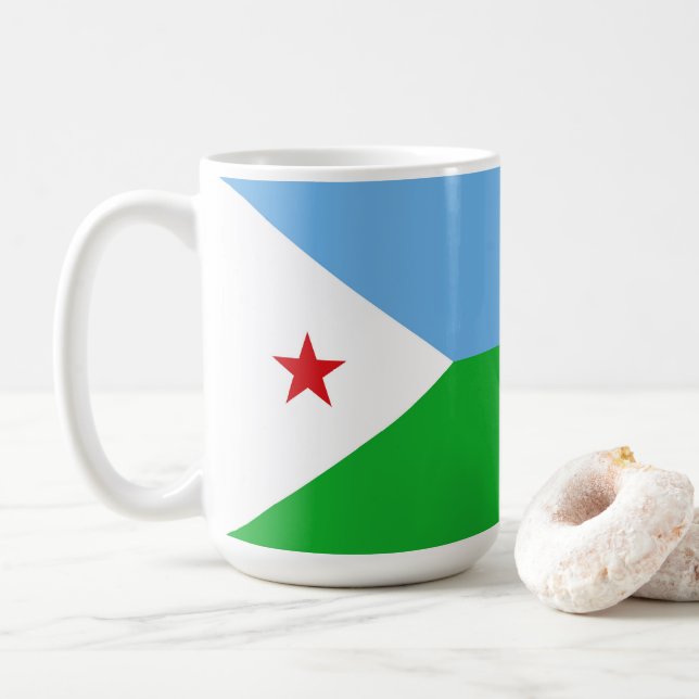 Caneca De Café bandeira do Djibuti (Com Donut)