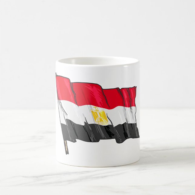 Caneca De Café Bandeira do Egito Desgastada à Mão (Criador carregado)