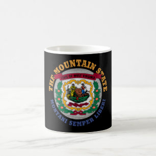 CANECA DE CAFÉ BANDEIRA DO ESTADO DA MONTANHA DA VIRGÍNIA OCIDEN