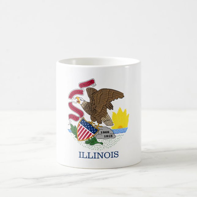 Caneca De Café Bandeira do Estado de Illinois (Centro)