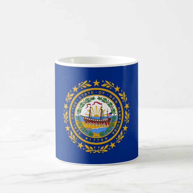 Caneca De Café Bandeira do Estado de New Hampshire (Centro)