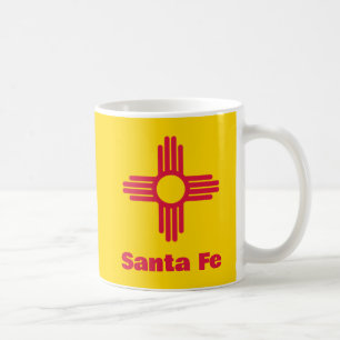 Caneca De Café Bandeira do Estado do Novo México Santa Fe Zia Sol