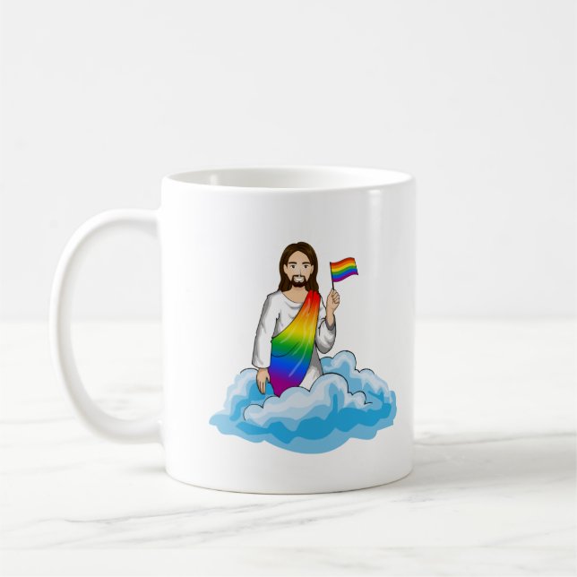 Caneca De Café Bandeira do Jesus Arco-íris (Esquerda)
