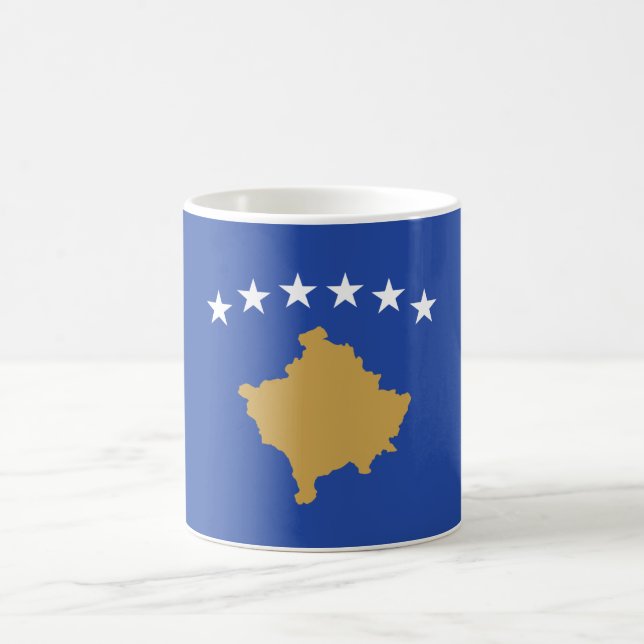 Caneca De Café Bandeira do Kosovo (Centro)