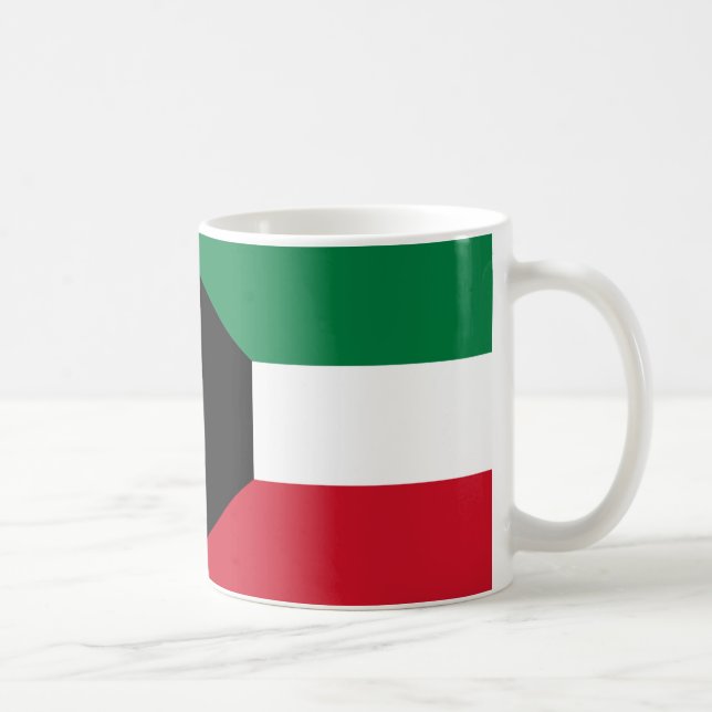 Caneca De Café Bandeira do Kuwait - Cânhamo cerâmico (Direita)