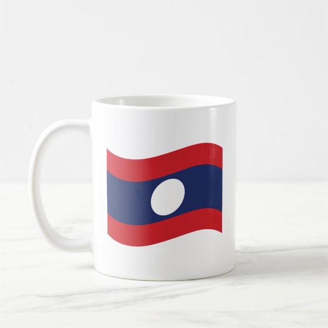Caneca De Café Bandeira do Laos a Ondular (Esquerda)