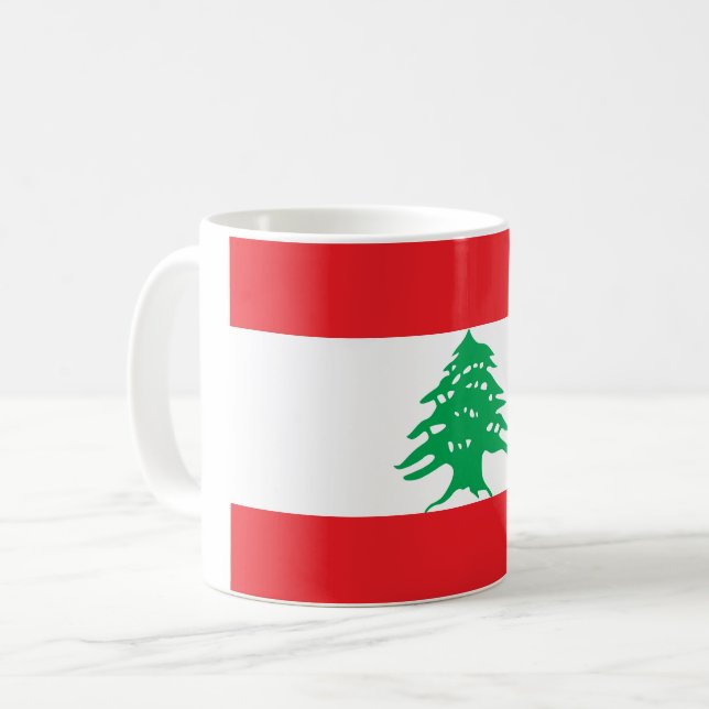 Caneca De Café Bandeira do Líbano (Líbano) (Frente Esquerda)