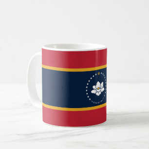 Caneca De Café Bandeira do Mississippi - Nova Bandeira da Magnóli