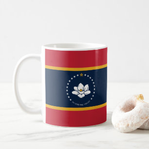 Caneca De Café Bandeira do Mississippi - Nova Bandeira da Magnóli