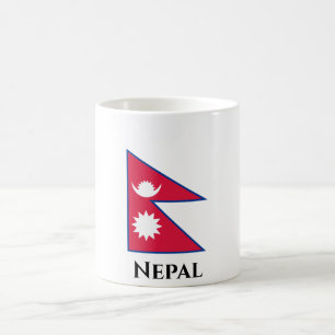 Caneca De Café Bandeira do Nepal (Nepalês)