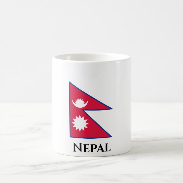 Caneca De Café Bandeira do Nepal (Nepalês) (Centro)