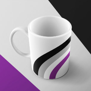 Caneca De Café Bandeira do Orgulho Asexual Monograma Monograma Ca