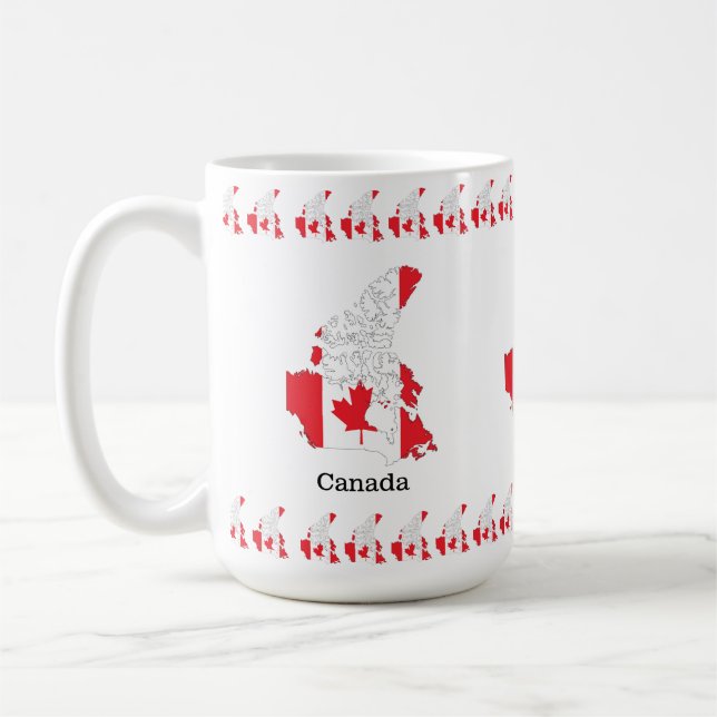 Caneca De Café Bandeira do Orgulho Canadense Dentro do Mapa (Esquerda)