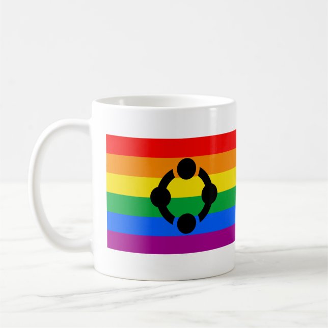 Caneca De Café Bandeira do Orgulho do Niche Arco-Íris (Esquerda)