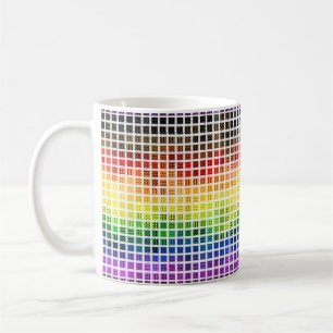 Caneca De Café Bandeira do Orgulho Gay Colorida Xadrez Boho Excên