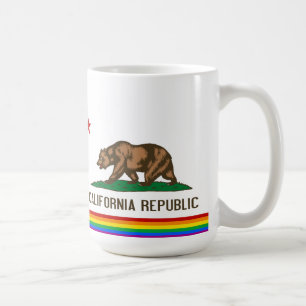Caneca De Café Bandeira do orgulho gay de Califórnia