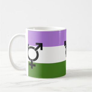 Caneca De Café Bandeira do Orgulho Genderqueer