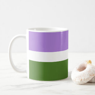 Caneca De Café Bandeira do orgulho genderqueer SlipperyJoe's lava