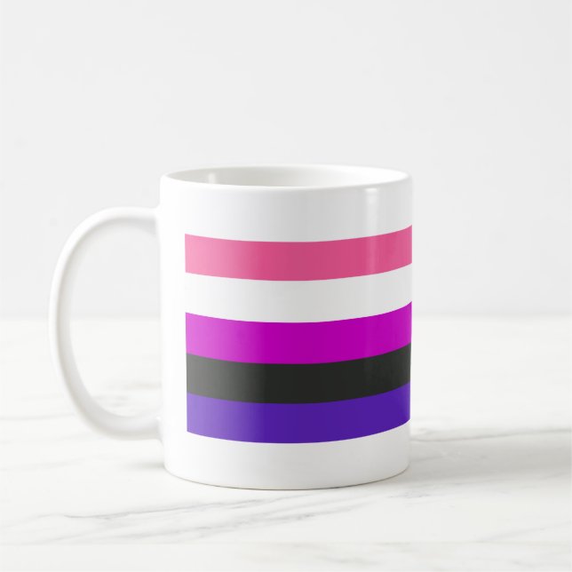 Caneca De Café Bandeira do Orgulho Gênerofluido (Esquerda)