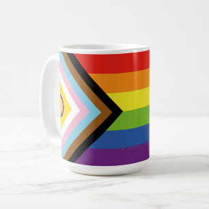 Caneca De Café Bandeira do orgulho intersexo SlipperyJoe's fundo 