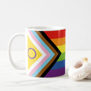 Caneca De Café Bandeira do orgulho intersexo SlipperyJoe's fundo