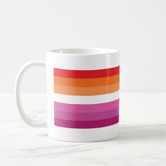 Caneca De Café Bandeira do Orgulho Lésbico (Esquerda)