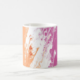 Caneca De Café Bandeira do Orgulho Lésbico Abstrato Trippy Squigg