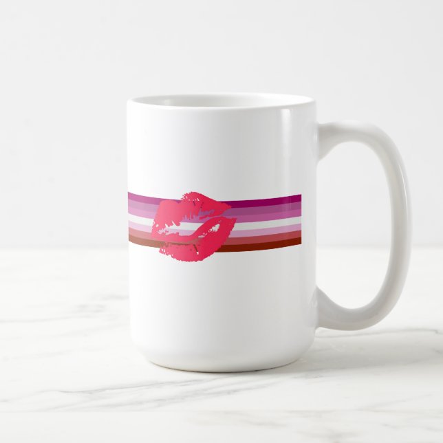Caneca De Café Bandeira do Orgulho Lésbico de Batom (Direita)