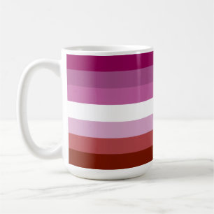 Caneca De Café bandeira do orgulho lésbico feminino da SlipperyJo