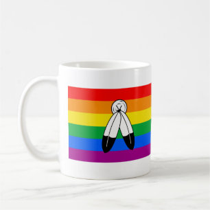 Caneca De Café Bandeira do Orgulho LGBTQ+ com Duas Espírito