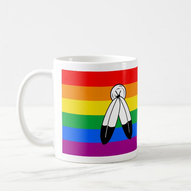Caneca De Café Bandeira do Orgulho LGBTQ+ Two-Spirit (Esquerda)