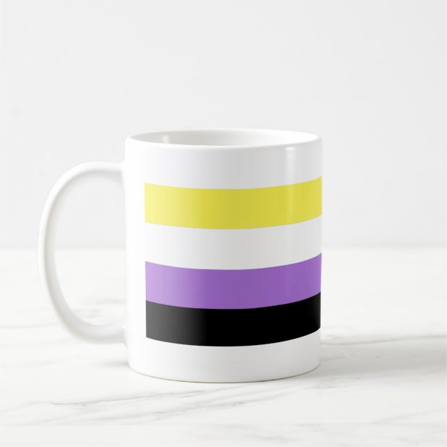 Caneca De Café Bandeira do Orgulho Não Binário (Esquerda)