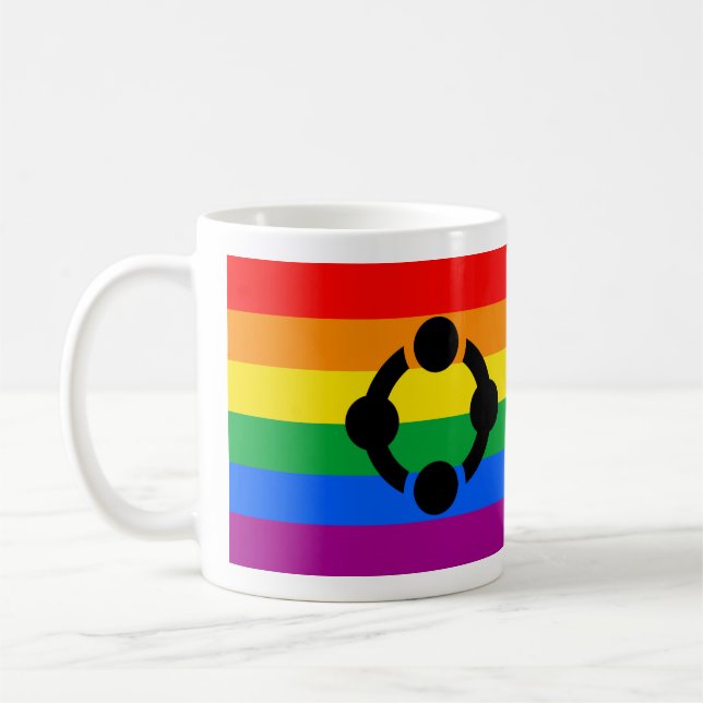 Caneca De Café Bandeira do Orgulho Niche Arco-íris (Esquerda)