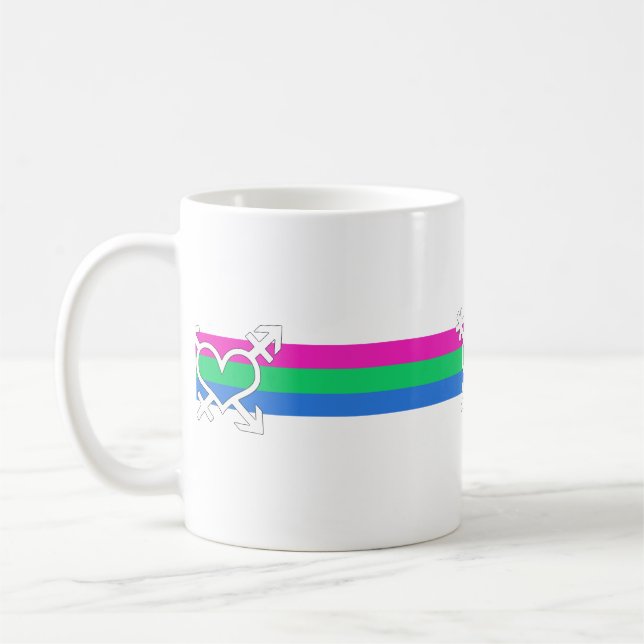 Caneca De Café Bandeira do Orgulho Polissexual (Esquerda)