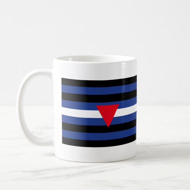Caneca De Café Bandeira do Orgulho Queer de Couro (Esquerda)