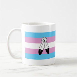 Caneca De Café Bandeira do Orgulho Trans de Duas Espíritos