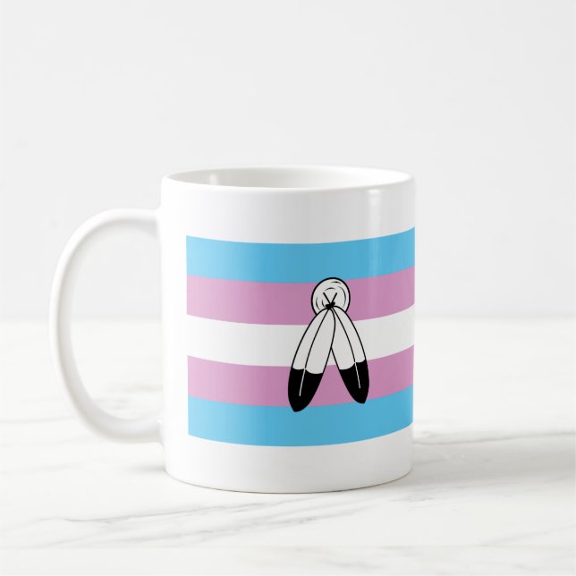 Caneca De Café Bandeira do Orgulho Trans Gêmeo Espírito (Esquerda)