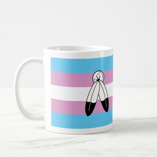 Caneca De Café Bandeira do Orgulho Trans Gêmeo Espírito (Esquerda)
