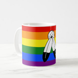 Caneca De Café bandeira do orgulho two-spirit de SlipperyJoe simb