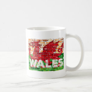 Caneca De Café Bandeira do País de Gales em Brick