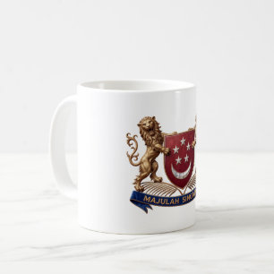 Caneca De Café bandeira do país singapura símbolo emblema brasão